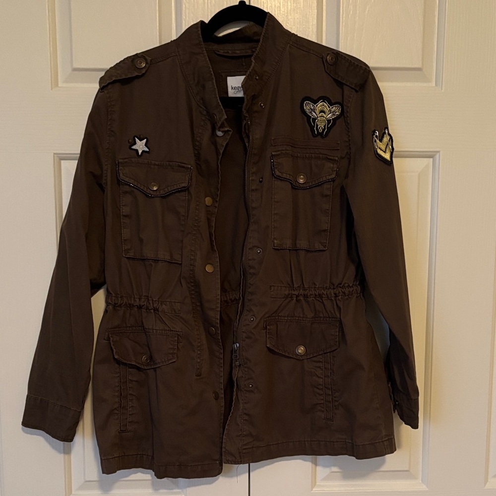 Kensie Brown Jacket with Patches